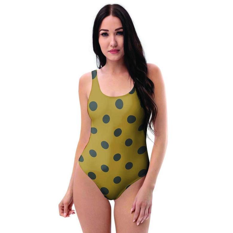 Gold Polka Dot One Piece Swimsuite