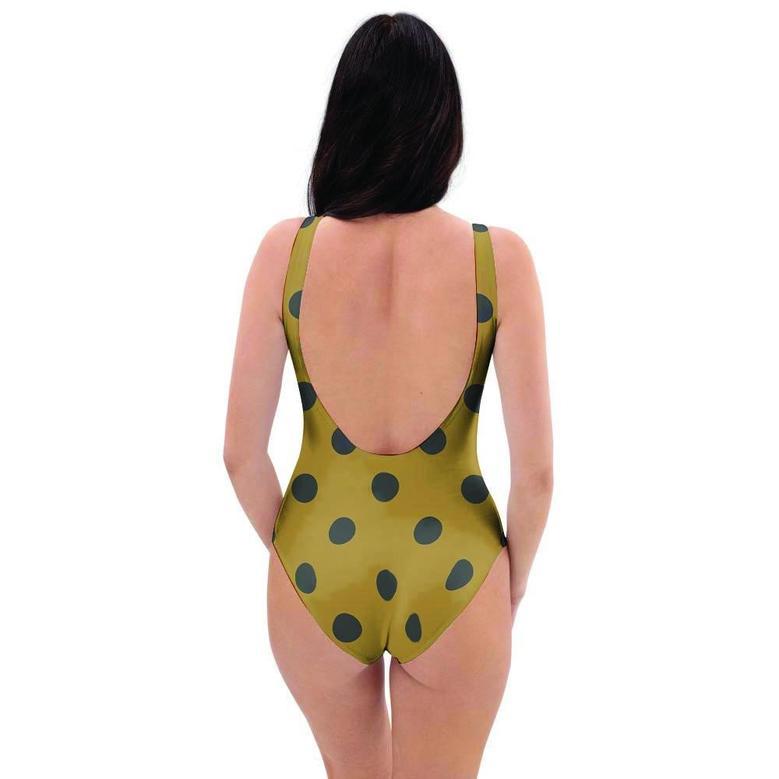 Gold Polka Dot One Piece Swimsuite