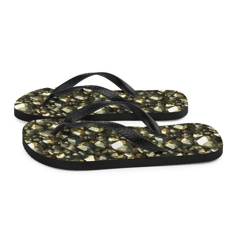 Golden Pyrite Summer Flip Flops