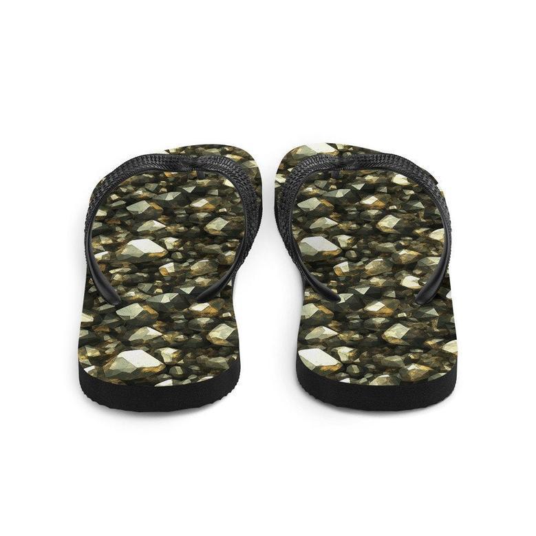 Golden Pyrite Summer Flip Flops