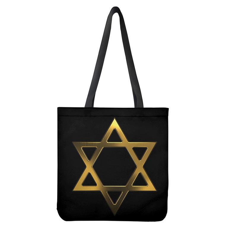 Golden Star Of David Print Tote Bag