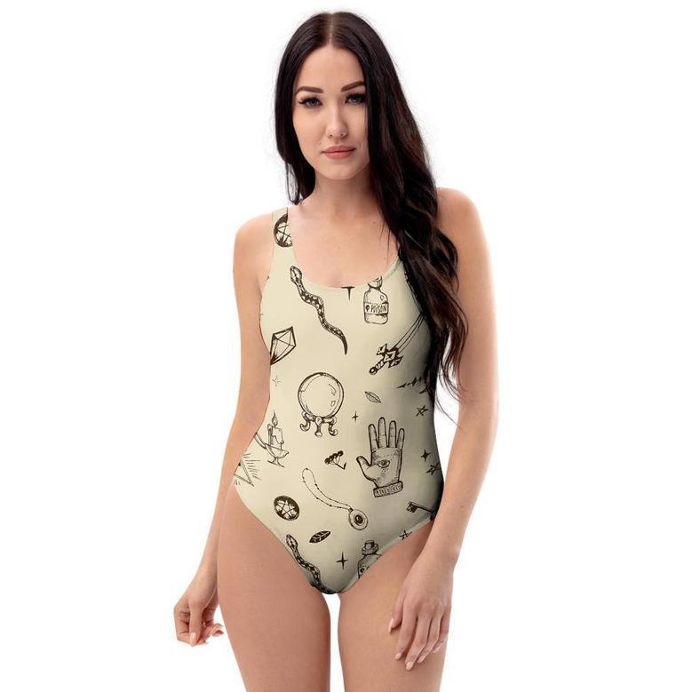 Gothic Witch One Piece Swimsuite