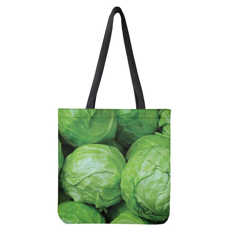 Green Cabbage Print Tote Bag