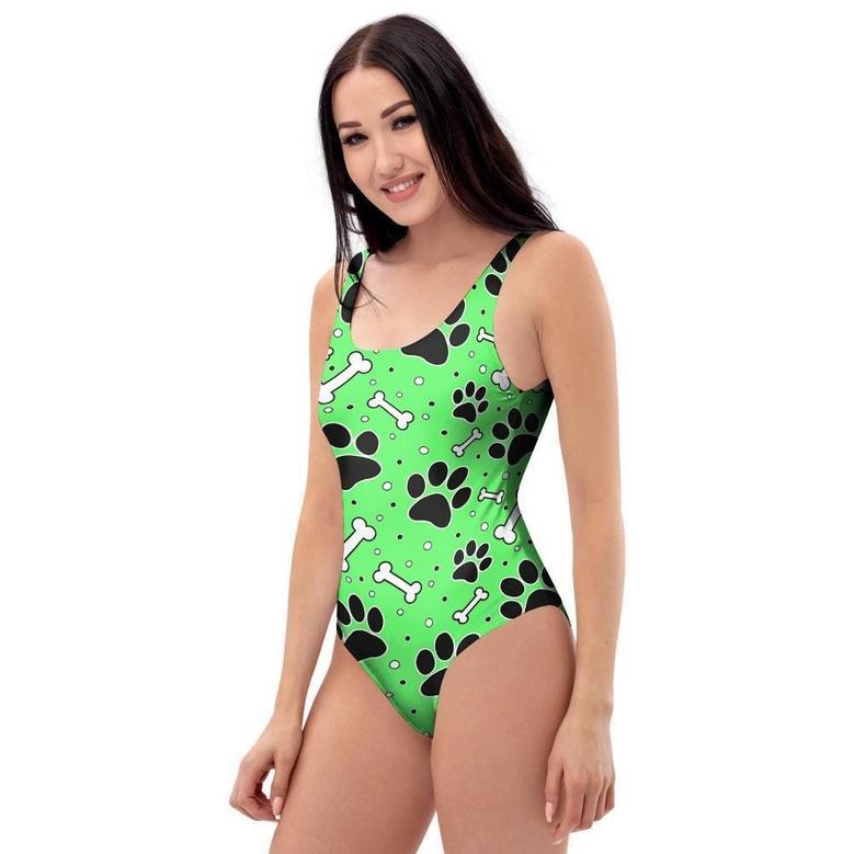 Green Paw One Piece Swimsuite