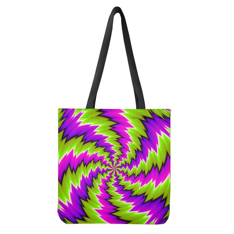 Green Vortex Moving Optical Illusion Tote Bag