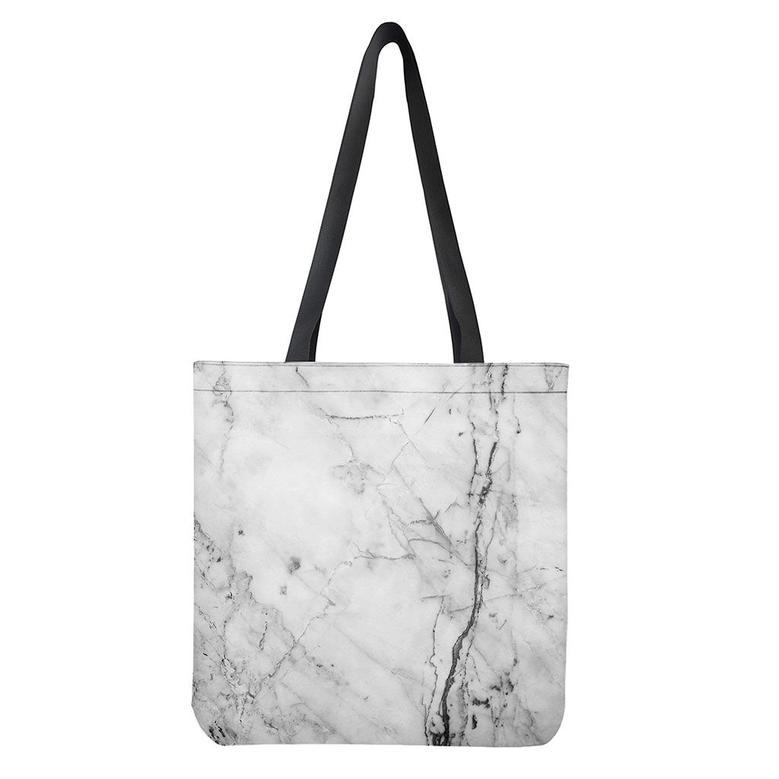 Grey Marble Stone Print Tote Bag