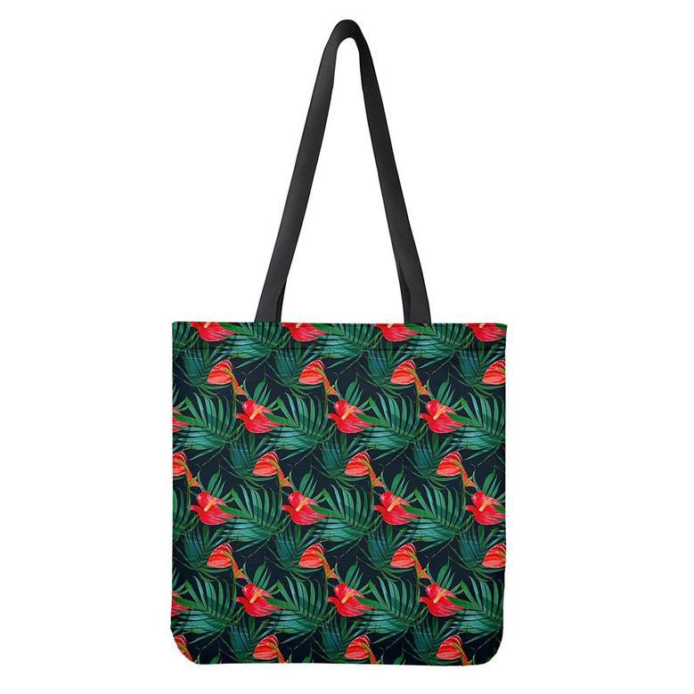 Hawaiian Tropical Flowers Pattern Print Tote Bag