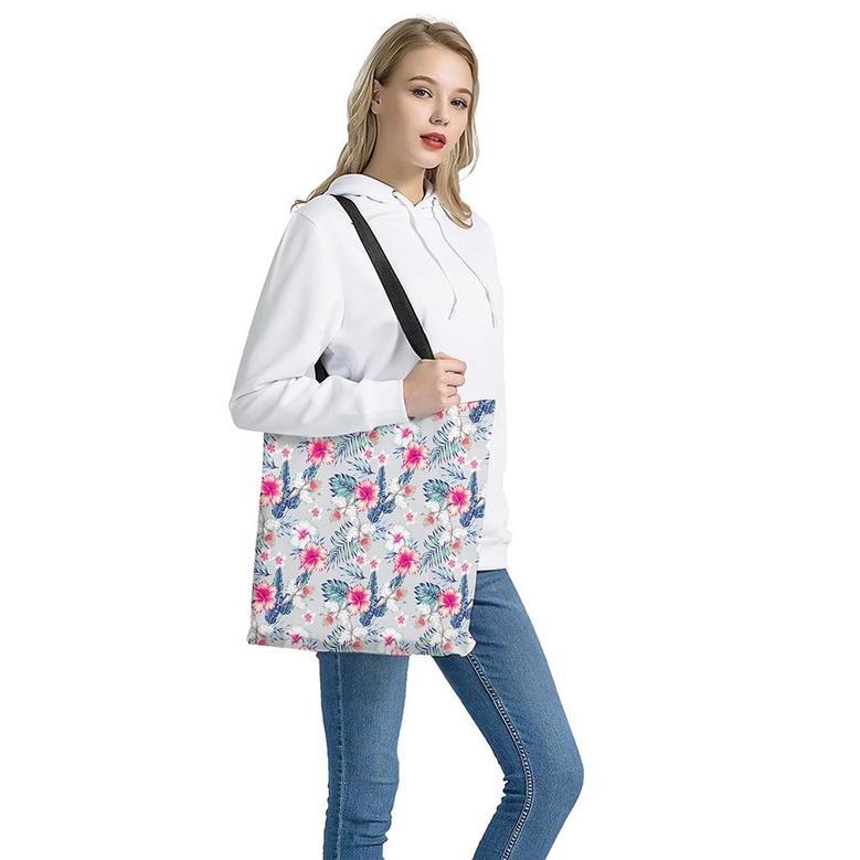 Hibiscus Orchids Hawaii Pattern Print Tote Bag