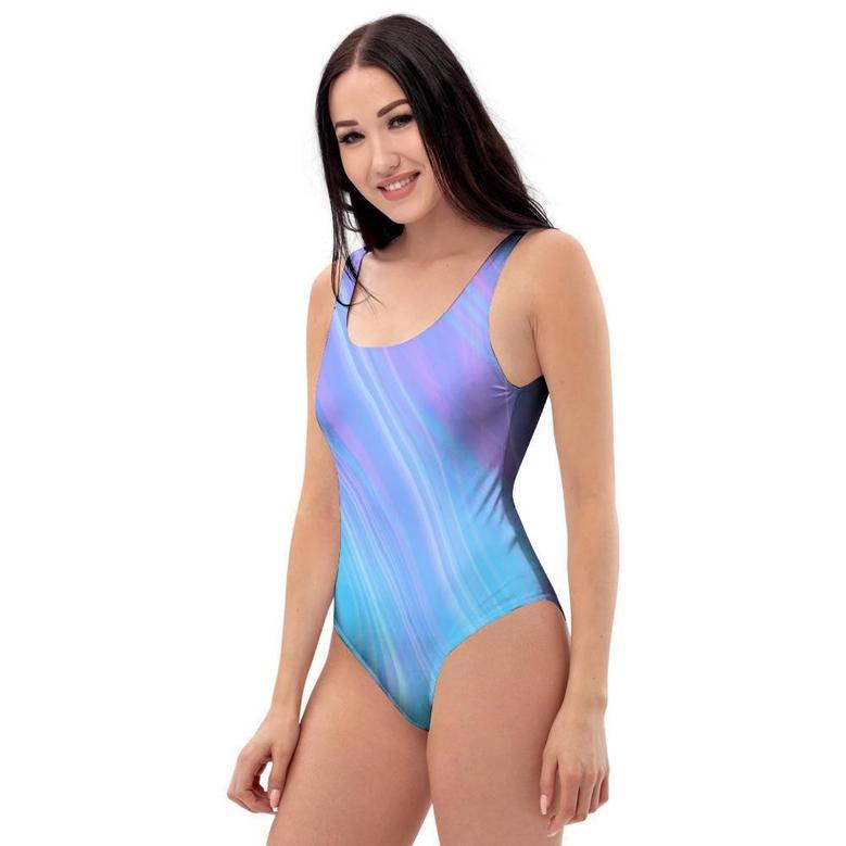 Holographic Print One Piece Swimsuite