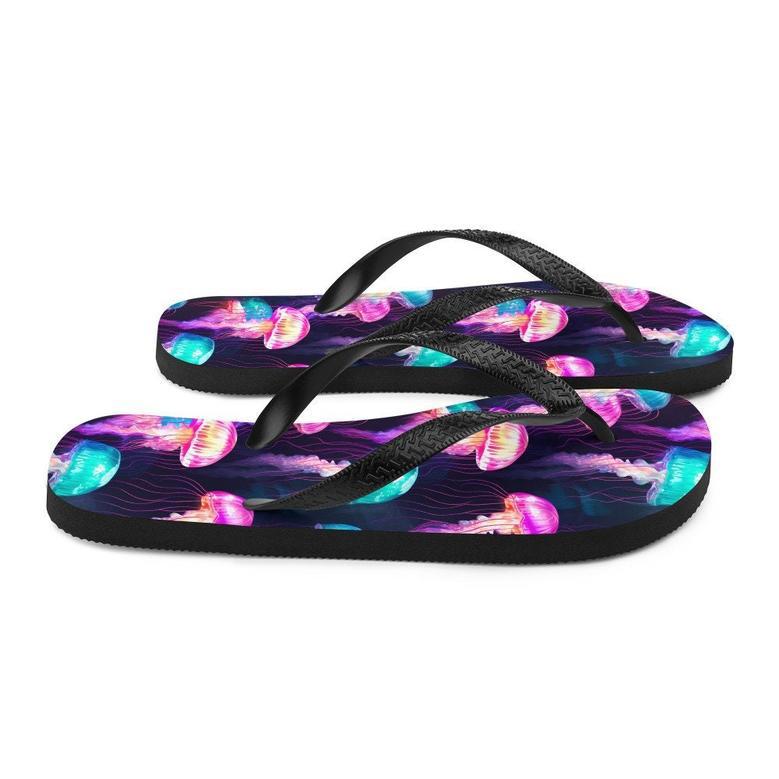 Iridescent Jellyfish Flip Flops