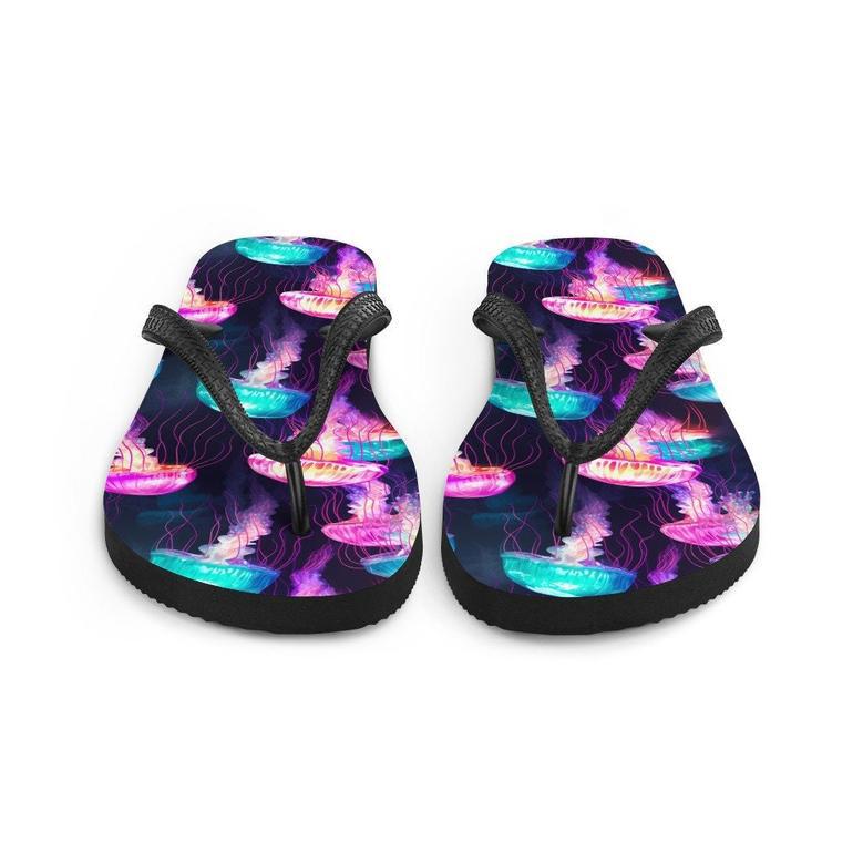 Iridescent Jellyfish Flip Flops