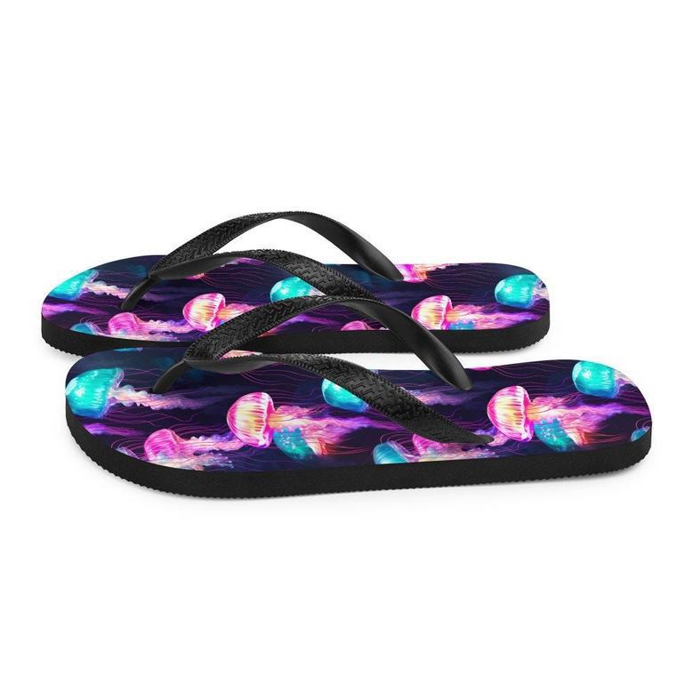 Iridescent Jellyfish Flip Flops