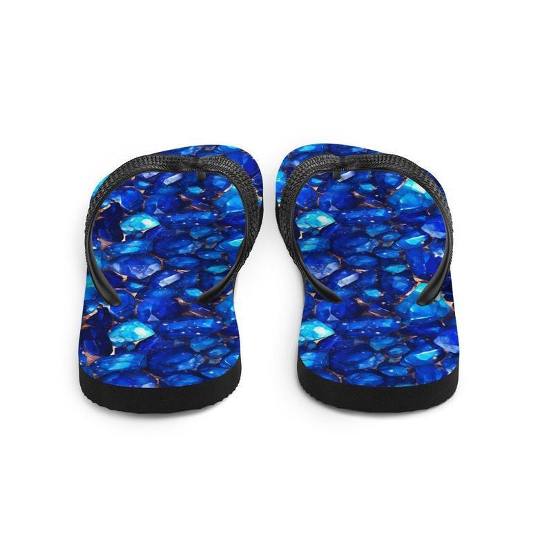 Lapis Gemstone Pattern Flip Flops