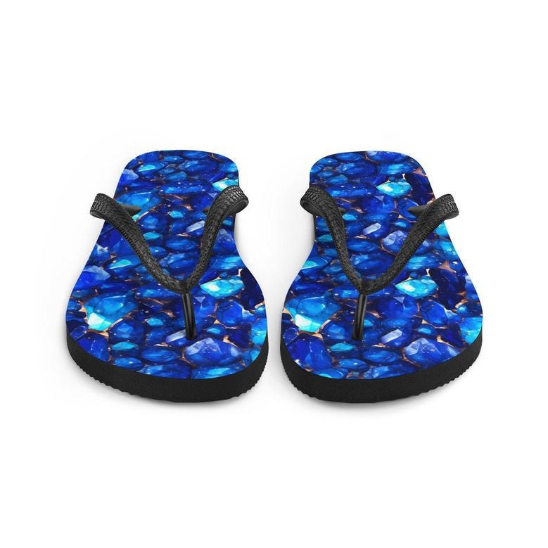 Lapis Gemstone Pattern Flip Flops