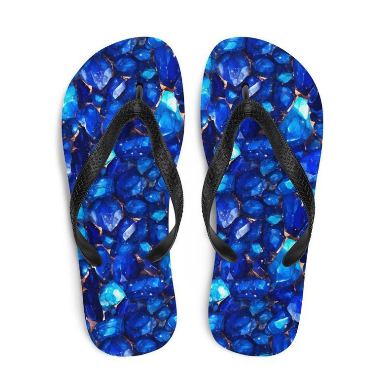 Lapis Gemstone Pattern Flip Flops