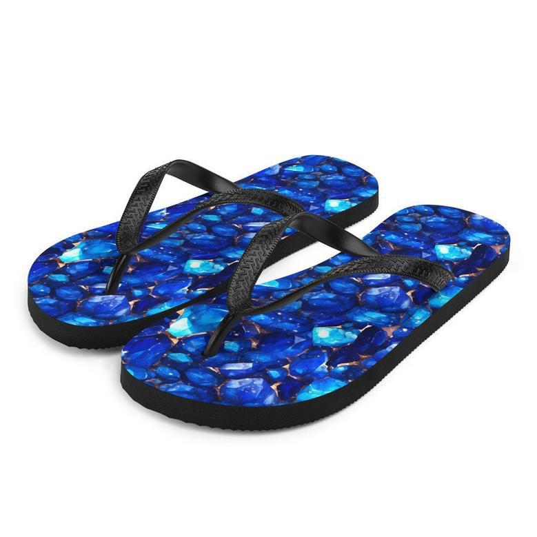 Lapis Gemstone Pattern Flip Flops