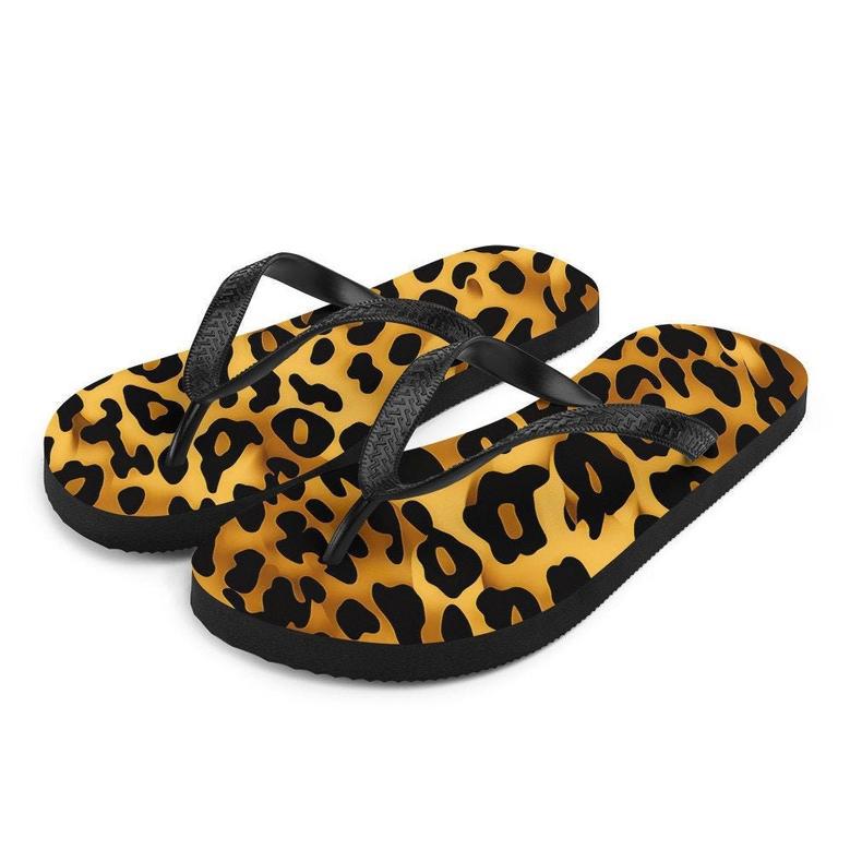 Leopard Print Flip-Flops