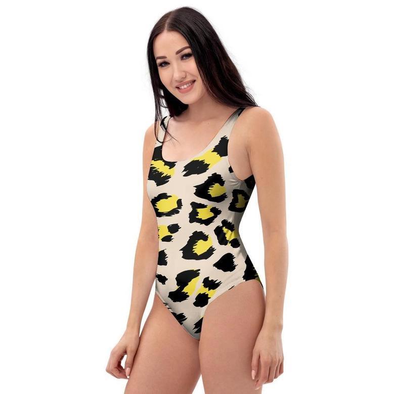 Leopard Print One Piece Swimsuite