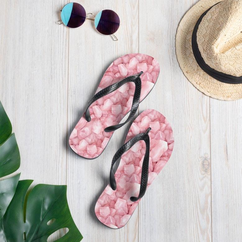 Love-Infused Rose Quartz Flip Flops