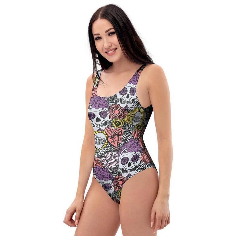 Mexican Skull One Piece Swimsuite