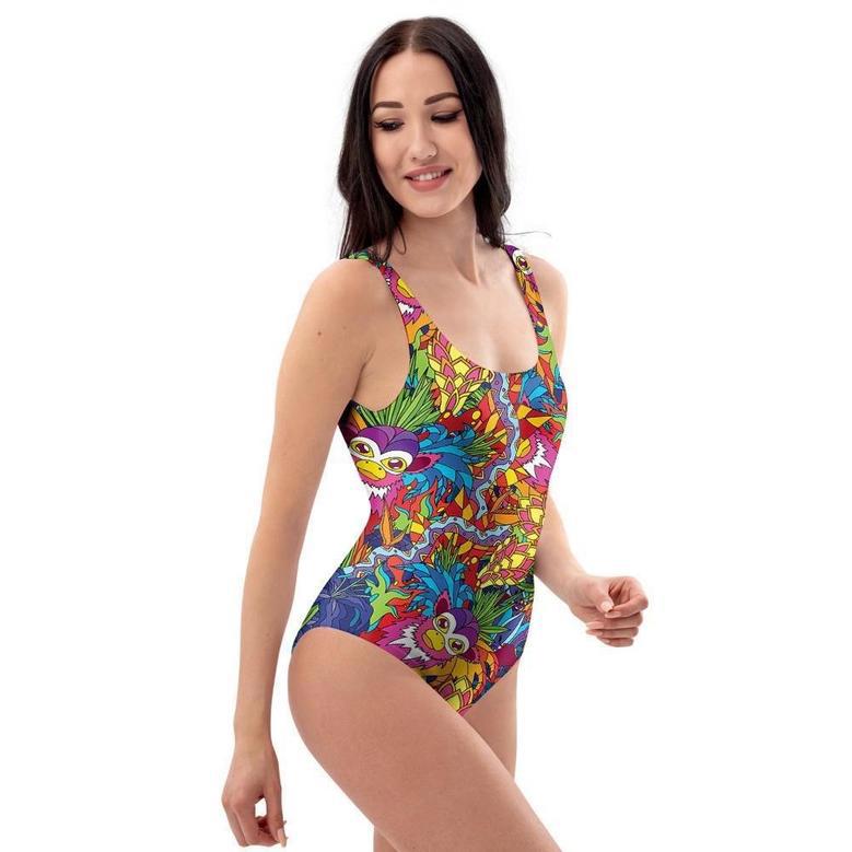 Monkey Trippy Psychedelic One Piece Swimsuite