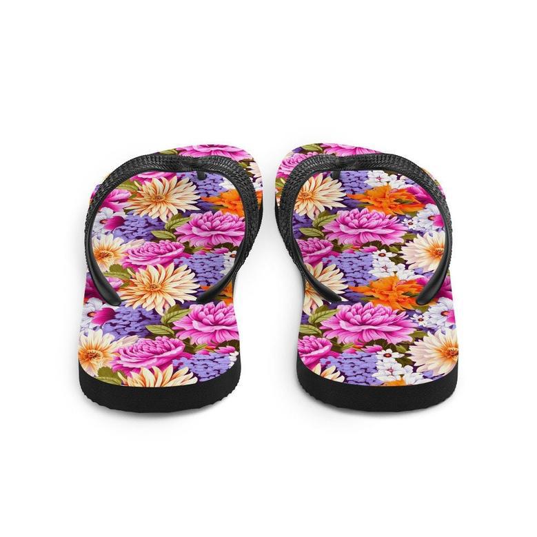 Multi-Color Floral Flip Flops