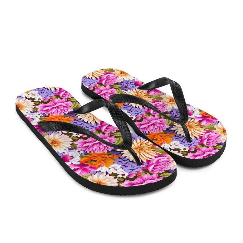 Multi-Color Floral Flip Flops