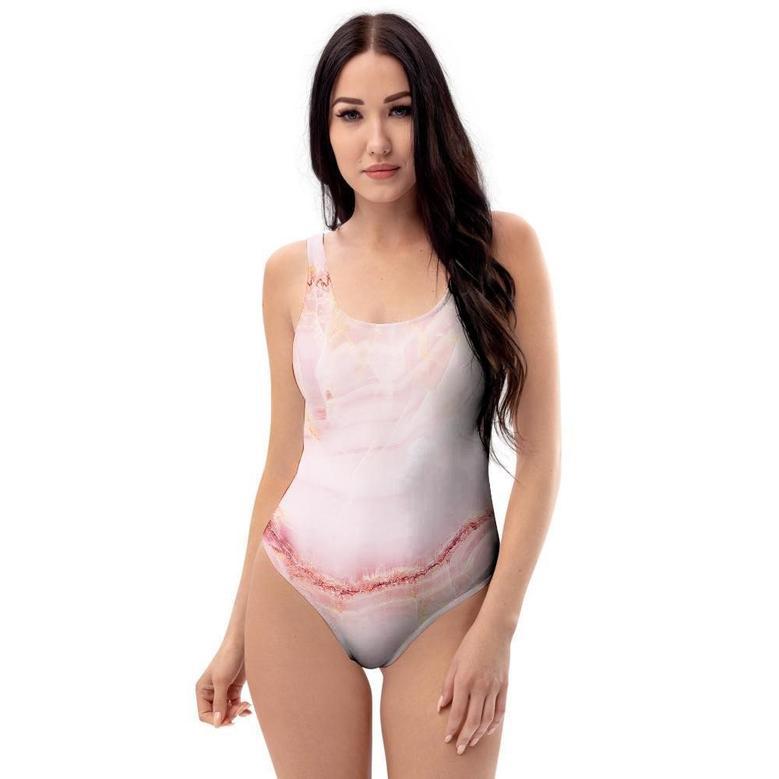 Natural Pink Marble One Piece Swimsuite