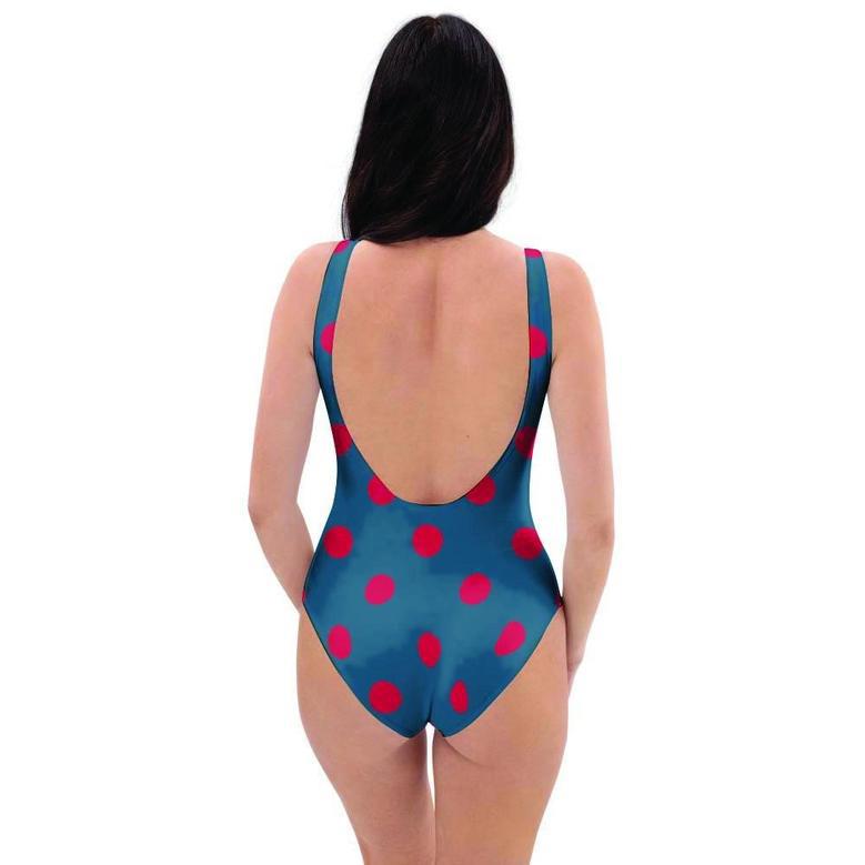 Navy Polka Dot One Piece Swimsuite