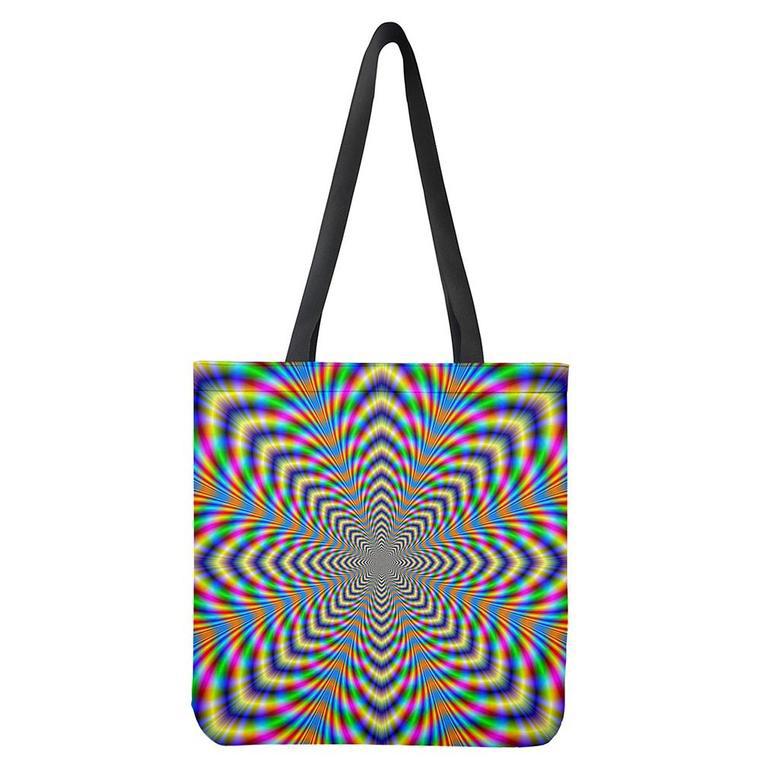 Octagonal Psychedelic Optical Illusion Tote Bag