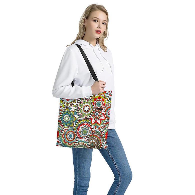 Oriental Mandala Bohemian Pattern Print Tote Bag