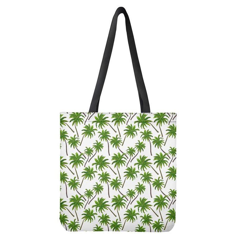 Palm Tree Pattern Print Tote Bag