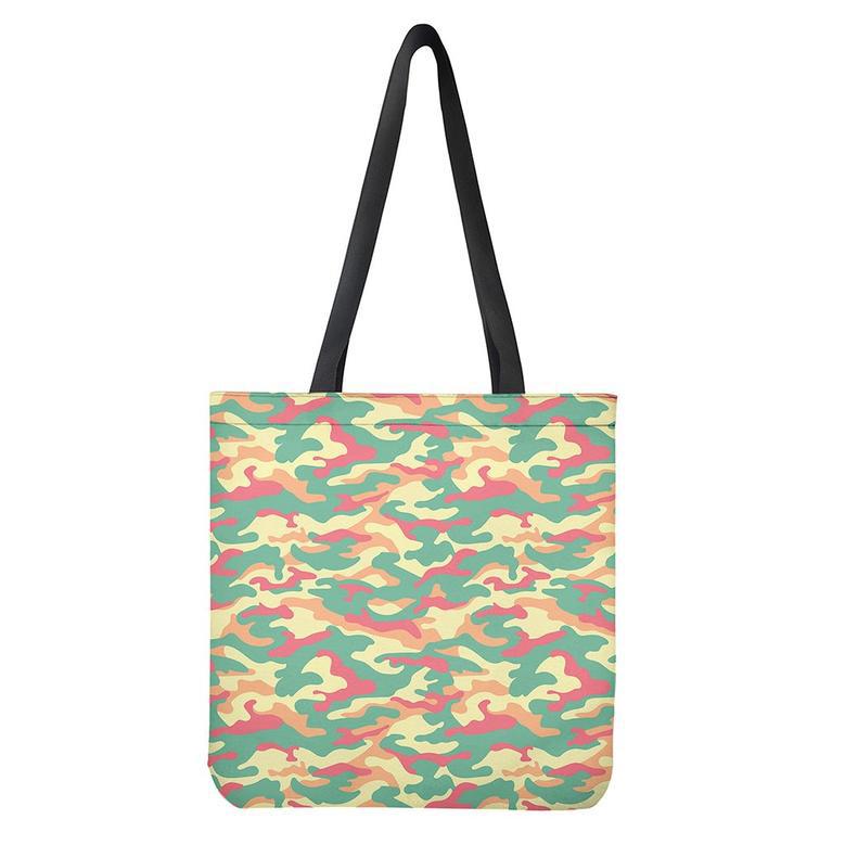 Pastel Camouflage Print Tote Bag