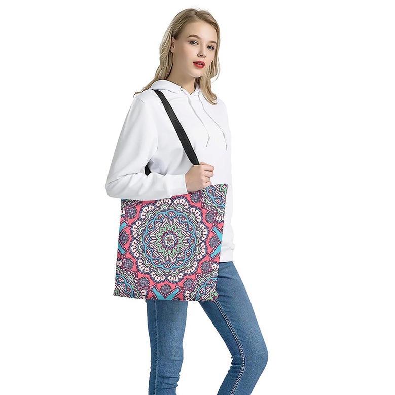 Pastel Mandala Bohemian Pattern Print Tote Bag