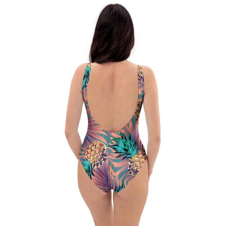 Pineapple Hawaiian Print One Piece Swimsuite