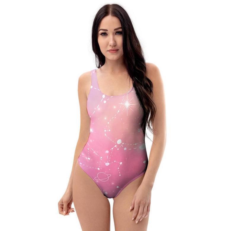 Pink Galaxy Stardust One Piece Swimsuite