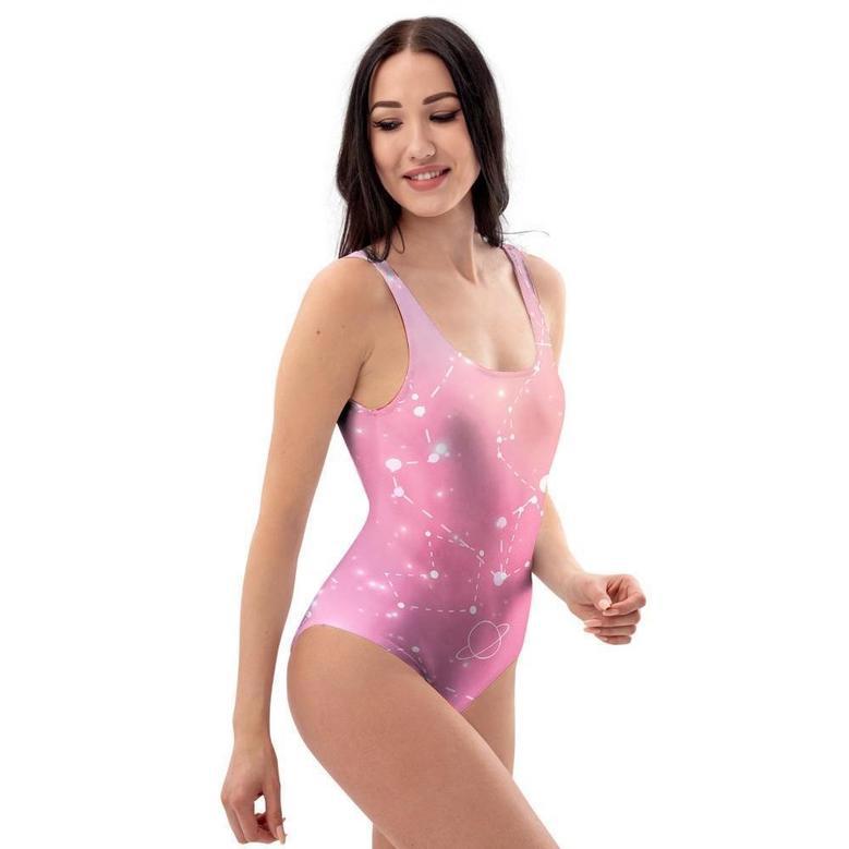 Pink Galaxy Stardust One Piece Swimsuite