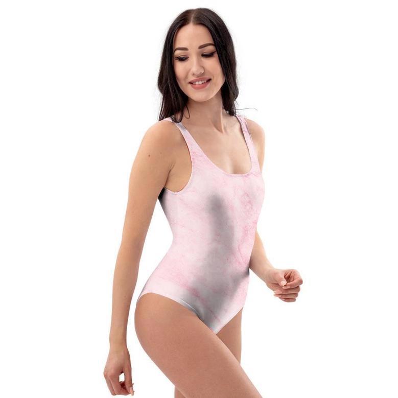 Pink Marble One Piece Swimsuite