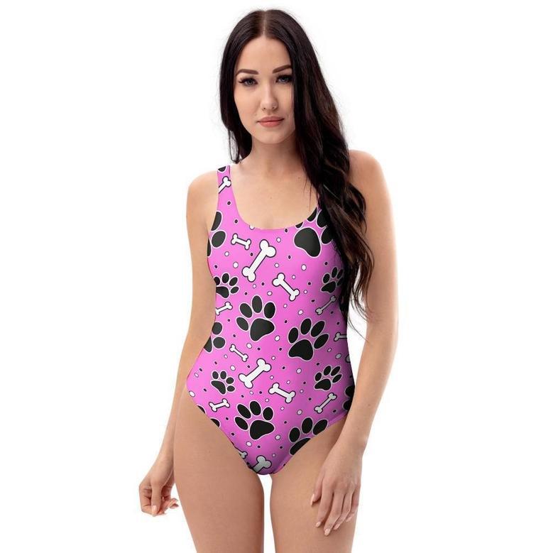 Pink Paw One Piece Swimsuite