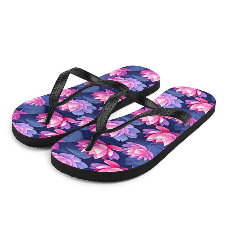 Pink & Purple Lotus Flip Flops