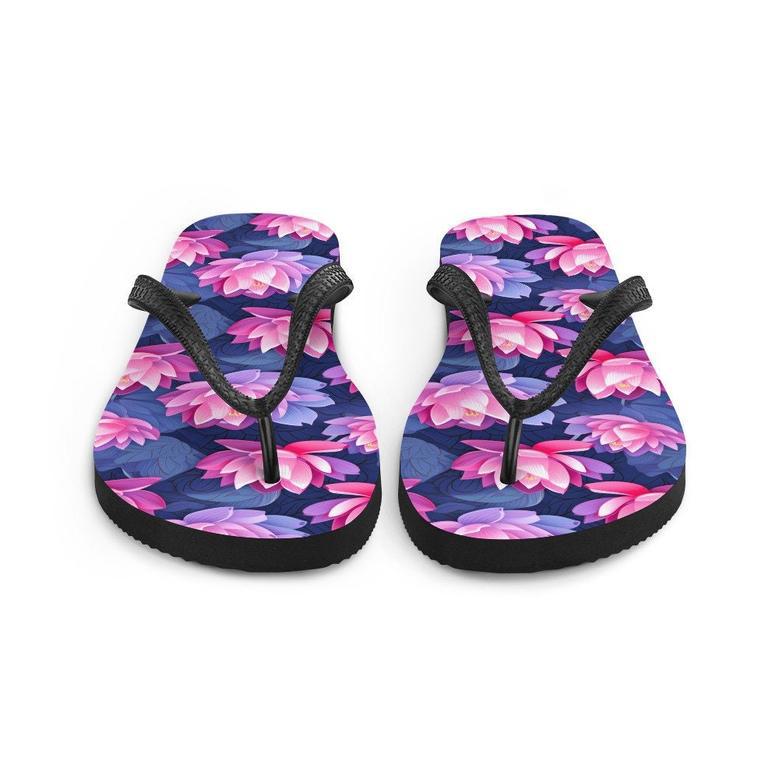 Pink & Purple Lotus Flip Flops