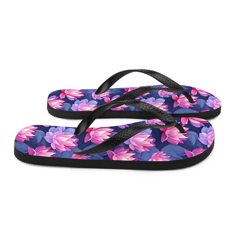 Pink & Purple Lotus Flip Flops