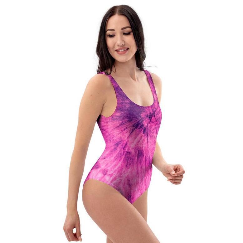 Pink Tie Dye One Piece Swimsuite