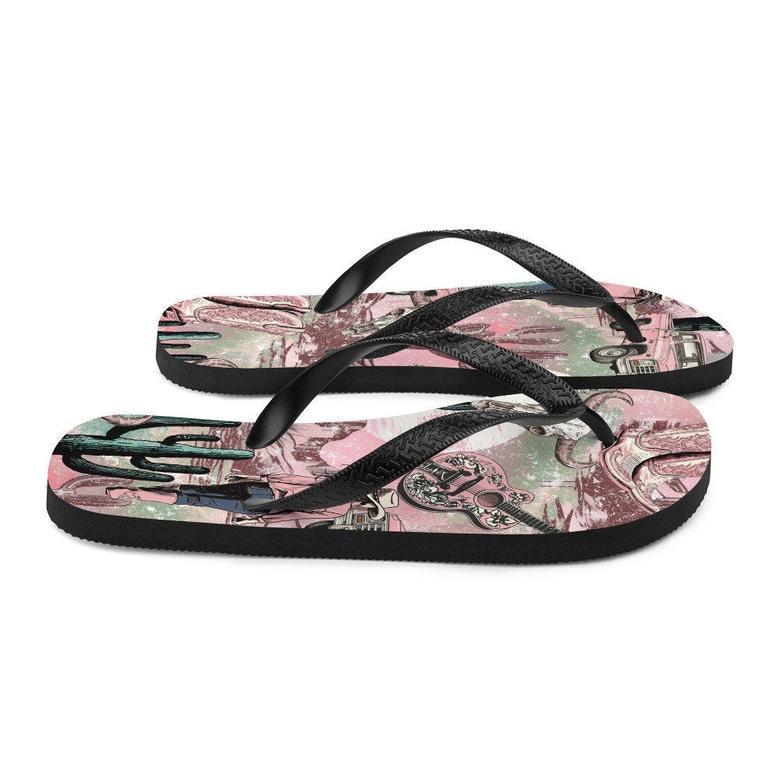 Pink Western Flip-Flops