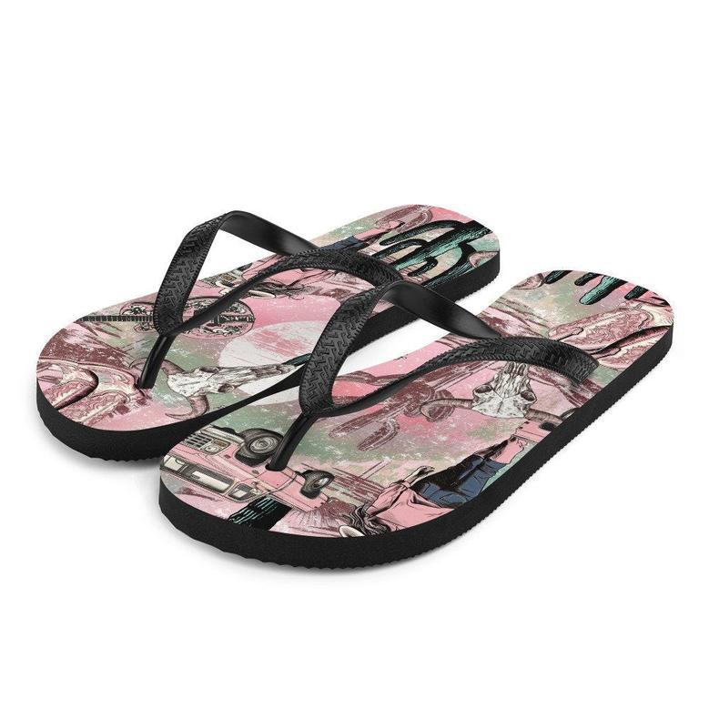 Pink Western Flip-Flops