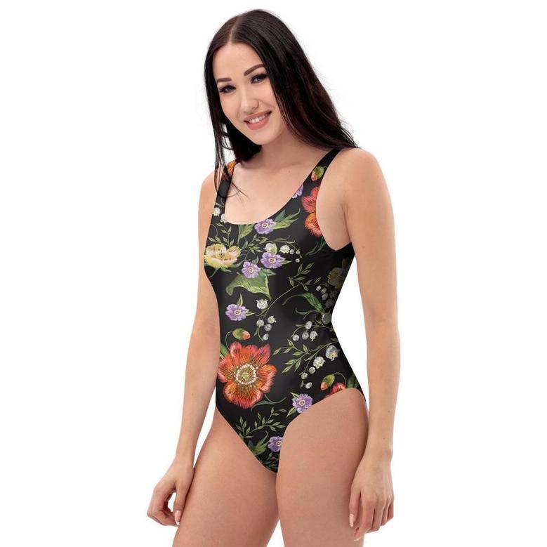 Poppy Floral Print One Piece Swimsuite