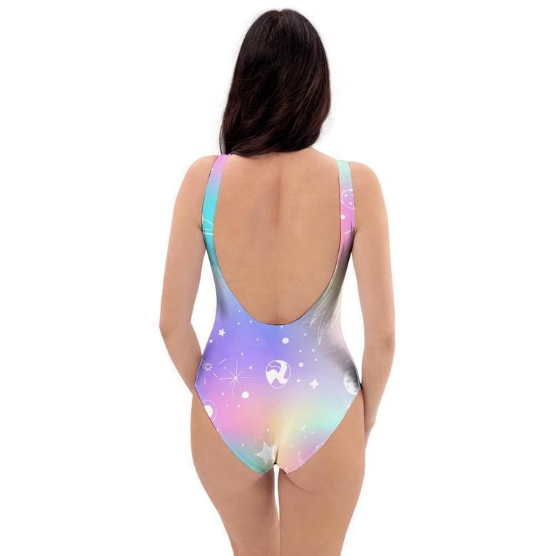 Print Holographic One Piece Swimsuite