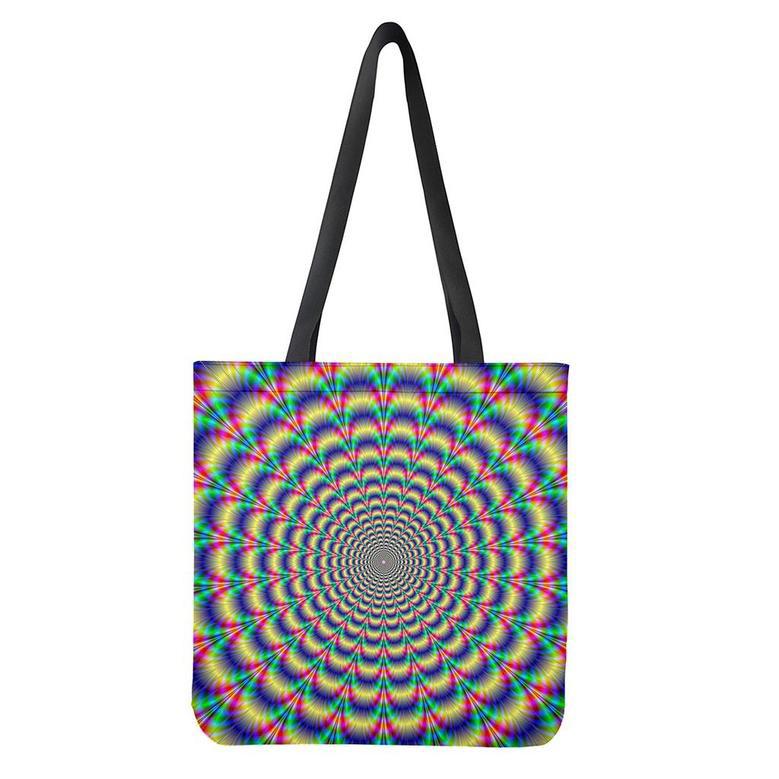 Psychedelic Explosion Optical Illusion Tote Bag