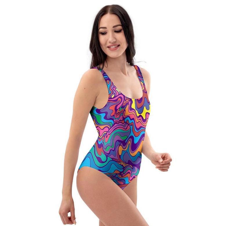 Psychedelic Face One Piece Swimsuite