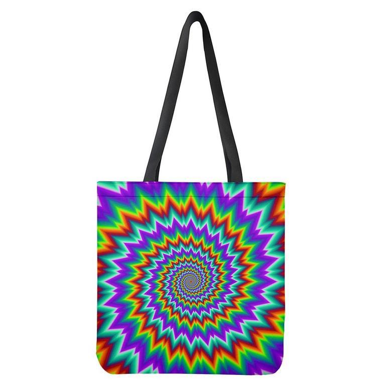 Psychedelic Spiral Optical Illusion Tote Bag